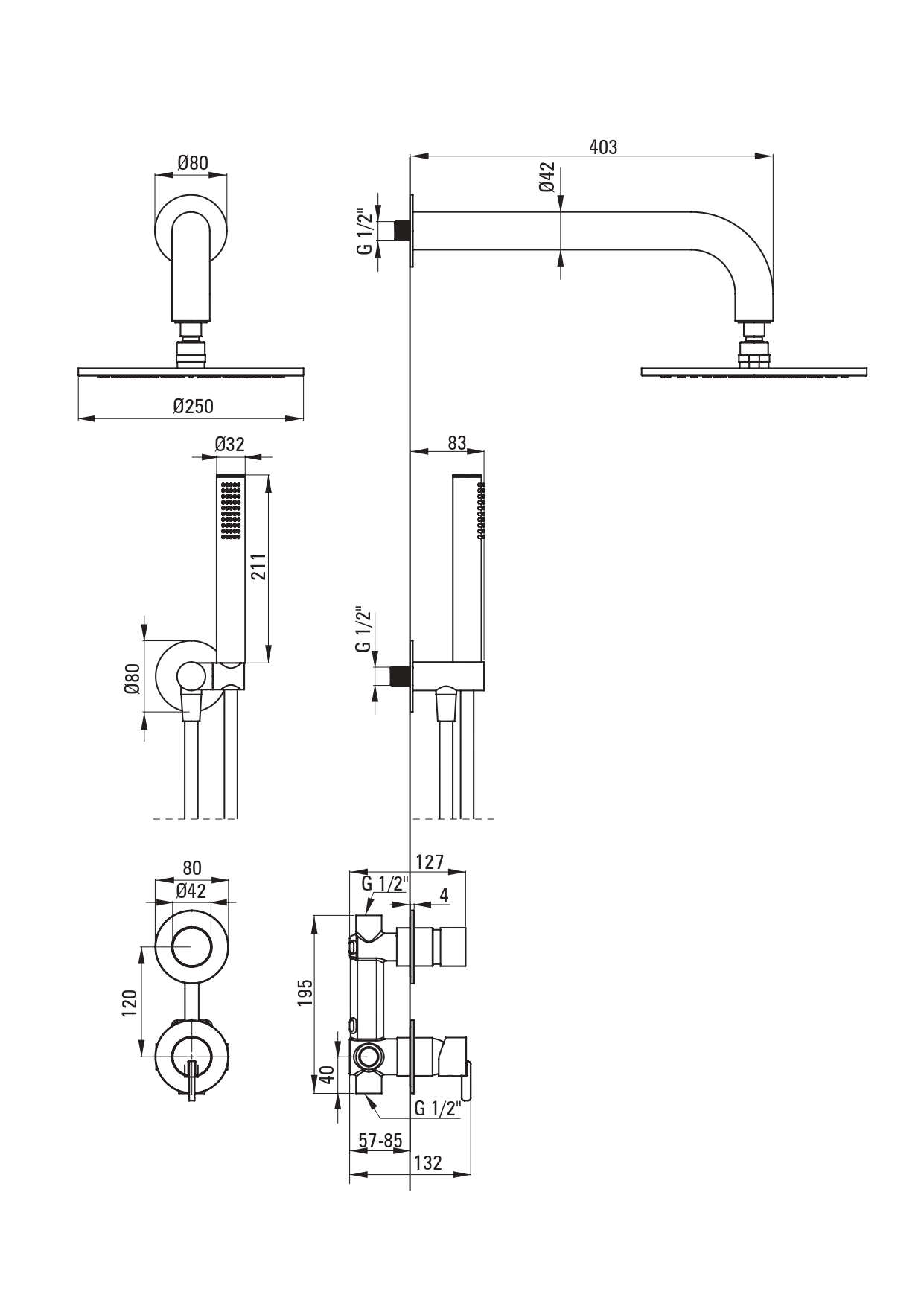 Silia NQS F9YK Смеситель для душа